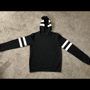 Brand New Girls Black with White Striped Hoodie